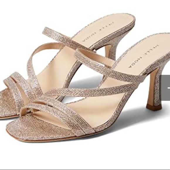 Ostin Metallic Fabric Square Toe Dress Sandals, play gold, size 7M, - Picture 4 of 5